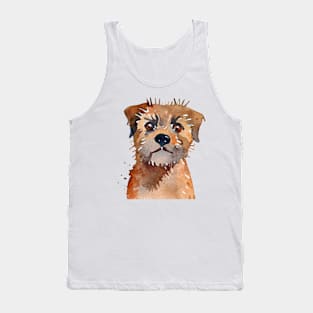 Border Terrier Watercolor - Dog Lover Gifts Tank Top